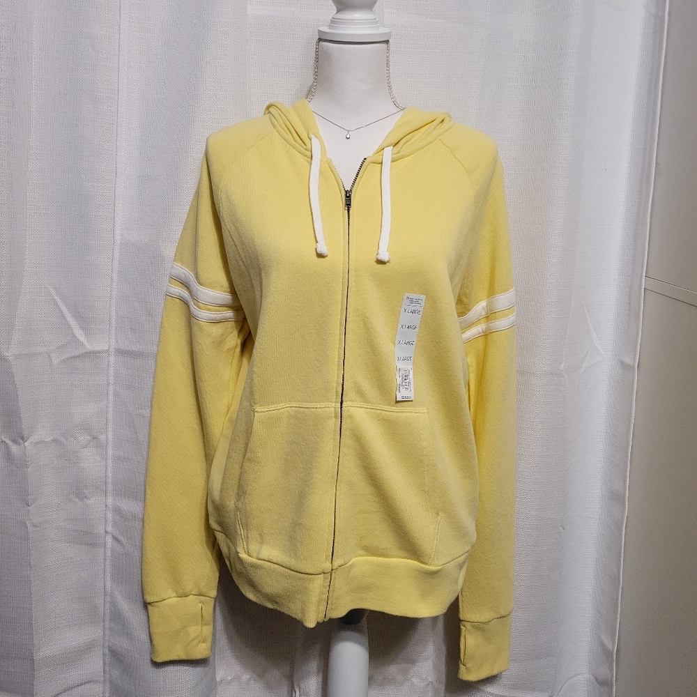 NEW! Zip-Up Varsity Stripe Hoodie